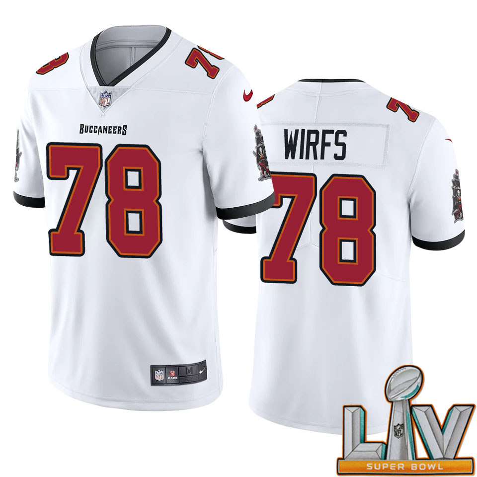 Super Bowl LV 2021 Men Nike Tampa Bay Buccaneers #78 Tristan Wirfs White 2020 NFL Draft Vapor Limited Jersey